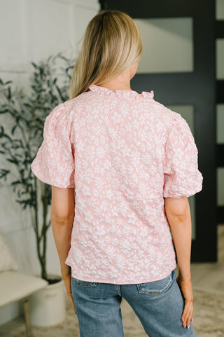 One Eleven North Growing Together Notch Neck Puff Sleeve Top
