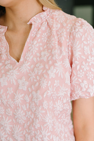 One Eleven North Growing Together Notch Neck Puff Sleeve Top