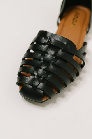 Soda Gulla Woven Slip On Flats in Black