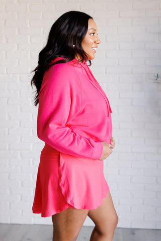 Rae Mode Had Me in the First Half Pullover Hoodie in Flamingo Pink