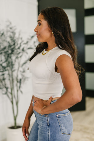 Zenana Halfway to Heaven Cropped Top in Sand Beige