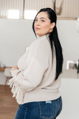 Very J Handle It All Fringe Detail Sweater