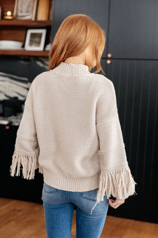 Very J Handle It All Fringe Detail Sweater