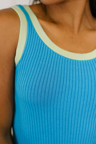 One Eleven North Handled It Contrast Trim Tank in Blue