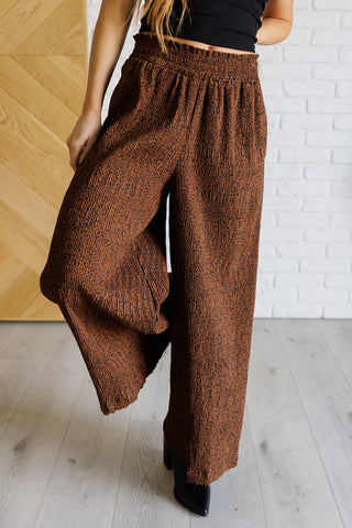 Very J Harmony High Rise Wide Leg Pants in Brown