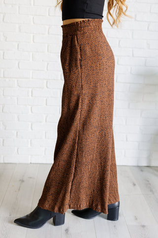Very J Harmony High Rise Wide Leg Pants in Brown