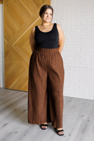 Very J Harmony High Rise Wide Leg Pants in Brown