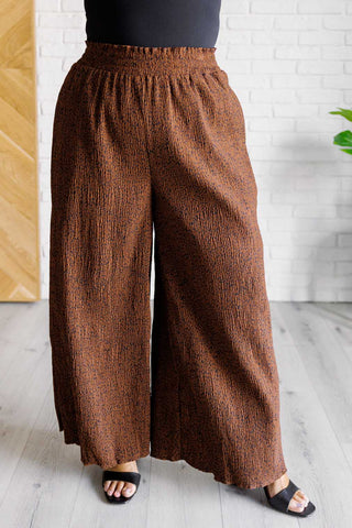 Very J Harmony High Rise Wide Leg Pants in Brown