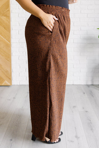 Very J Harmony High Rise Wide Leg Pants in Brown