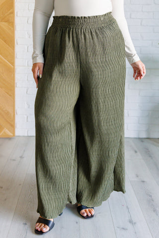 Very J Harmony High Rise Wide Pants in Olive
