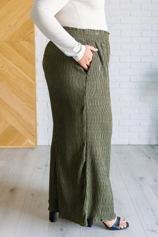 Very J Harmony High Rise Wide Pants in Olive