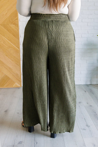 Very J Harmony High Rise Wide Pants in Olive