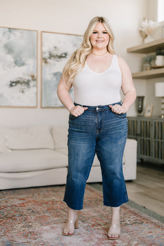 Judy Blue Hayes High Rise Wide Leg Crop Jeans - Exclusive