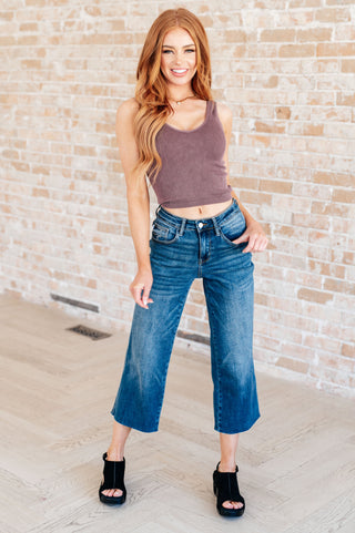Judy Blue Hayes High Rise Wide Leg Crop Jeans - Exclusive