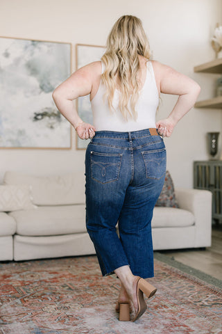 Judy Blue Hayes High Rise Wide Leg Crop Jeans - Exclusive