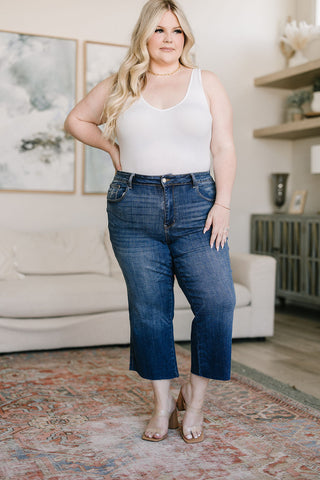Judy Blue Hayes High Rise Wide Leg Crop Jeans - Exclusive