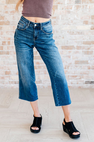 Judy Blue Hayes High Rise Wide Leg Crop Jeans - Exclusive