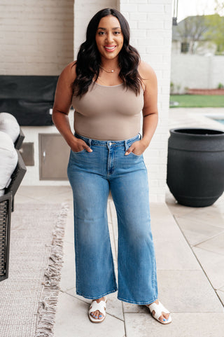 Judy Blue Hayes High Rise Wide Leg Crop Jeans - Exclusive