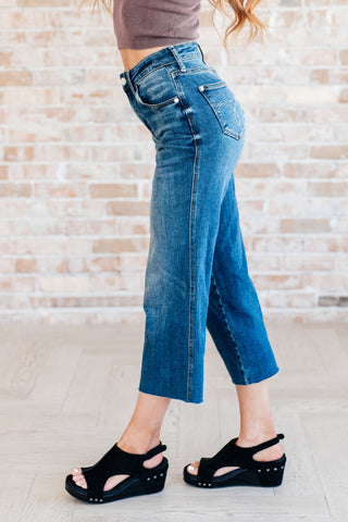 Judy Blue Hayes High Rise Wide Leg Crop Jeans - Exclusive