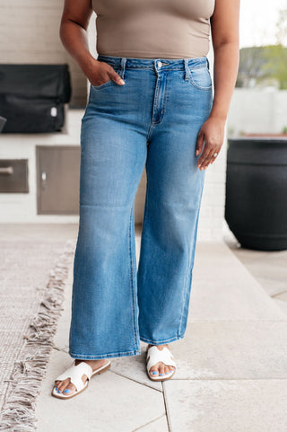 Judy Blue Hayes High Rise Wide Leg Crop Jeans - Exclusive