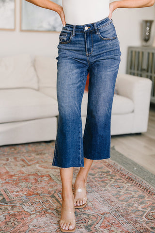 Judy Blue Hayes High Rise Wide Leg Crop Jeans - Exclusive