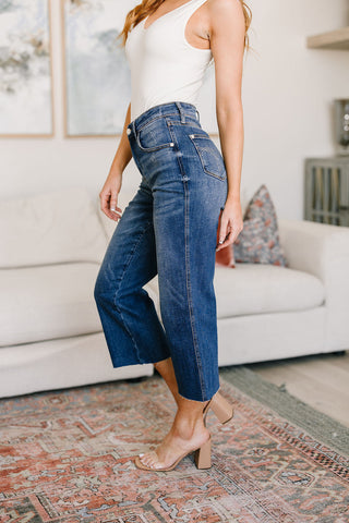 Judy Blue Hayes High Rise Wide Leg Crop Jeans - Exclusive