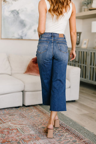 Judy Blue Hayes High Rise Wide Leg Crop Jeans - Exclusive