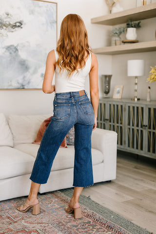Judy Blue Hayes High Rise Wide Leg Crop Jeans - Exclusive