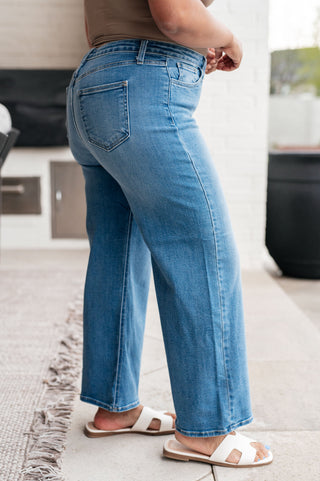 Judy Blue Hayes High Rise Wide Leg Crop Jeans - Exclusive