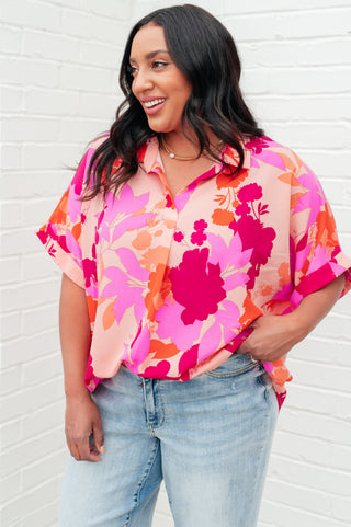 White Birch Hazy Cosmic Jive Relaxed Blouse