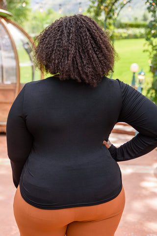 Hayden Here For It Long Sleeve Ribbed Crop Top