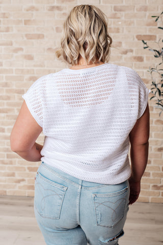 One Eleven North Here for More Open Knit Cap Sleeve Sweater