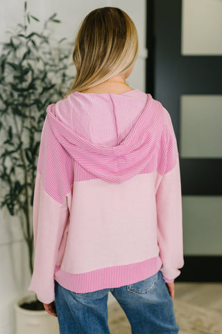 One Eleven North Here for Now Color Block Hoodie in Pink