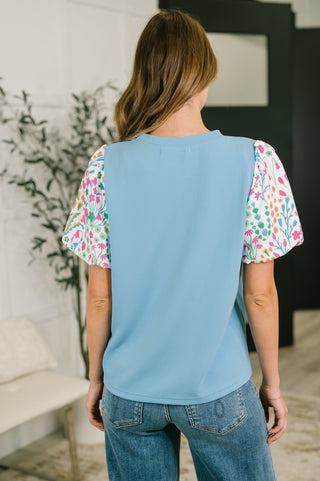One Eleven North High Expectations Contrast Puff Sleeve Blouse