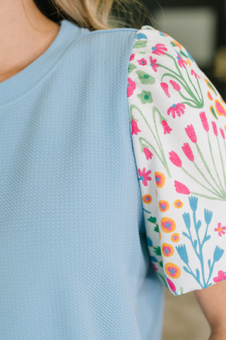 One Eleven North High Expectations Contrast Puff Sleeve Blouse
