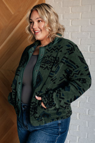 Sew In Love High Perspective Geometric Fleece Jacket