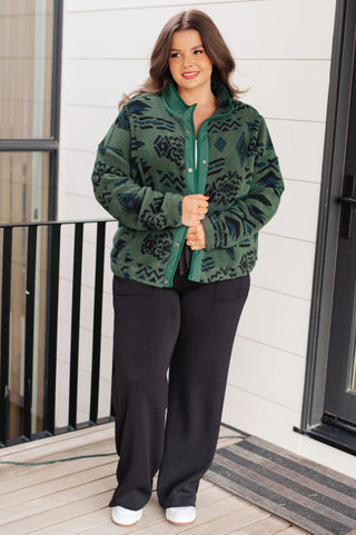 Sew In Love High Perspective Geometric Fleece Jacket