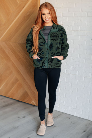 Sew In Love High Perspective Geometric Fleece Jacket