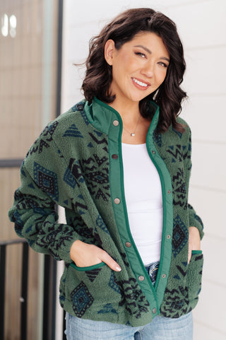 Sew In Love High Perspective Geometric Fleece Jacket