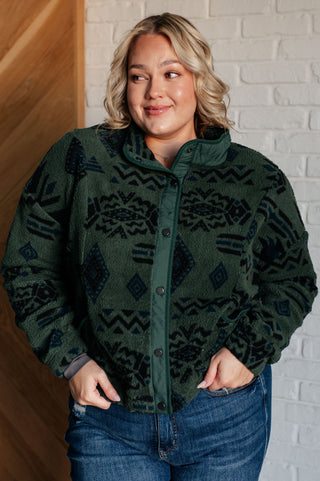 Sew In Love High Perspective Geometric Fleece Jacket