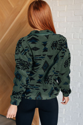 Sew In Love High Perspective Geometric Fleece Jacket