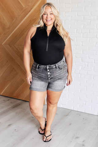 One Eleven North Higher and Higher Ribbed Zip Up Bodysuit