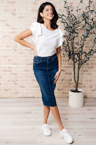 One Eleven North Highest Praise Ruffle Sleeve Blouse