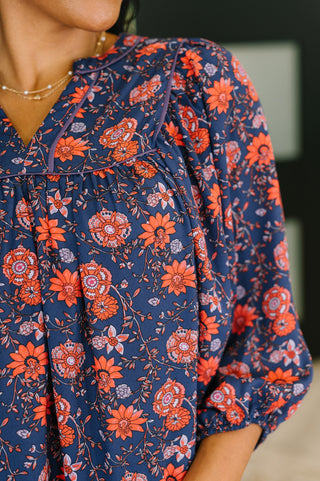 One Eleven North Hitherto Unknown Floral Babydoll Blouse