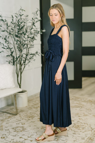 GiGio Hold Me Down Midi Dress in Navy