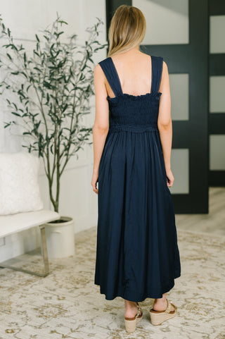 GiGio Hold Me Down Midi Dress in Navy