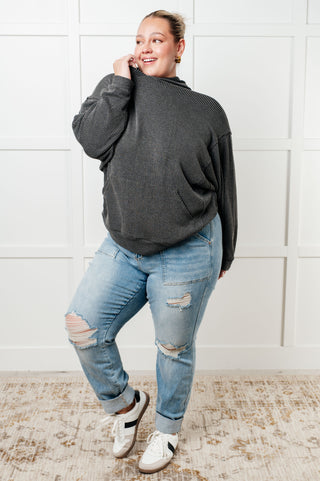 Sew In Love Hold That Thought Rib Knit Hoodie