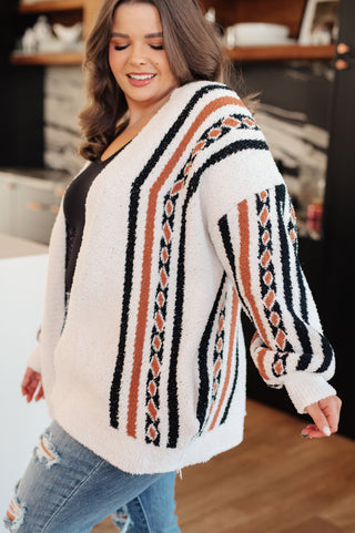 Very J Holding On Aztec Print Cardigan