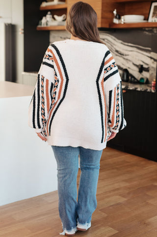 Very J Holding On Aztec Print Cardigan