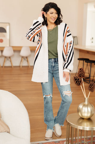 Very J Holding On Aztec Print Cardigan